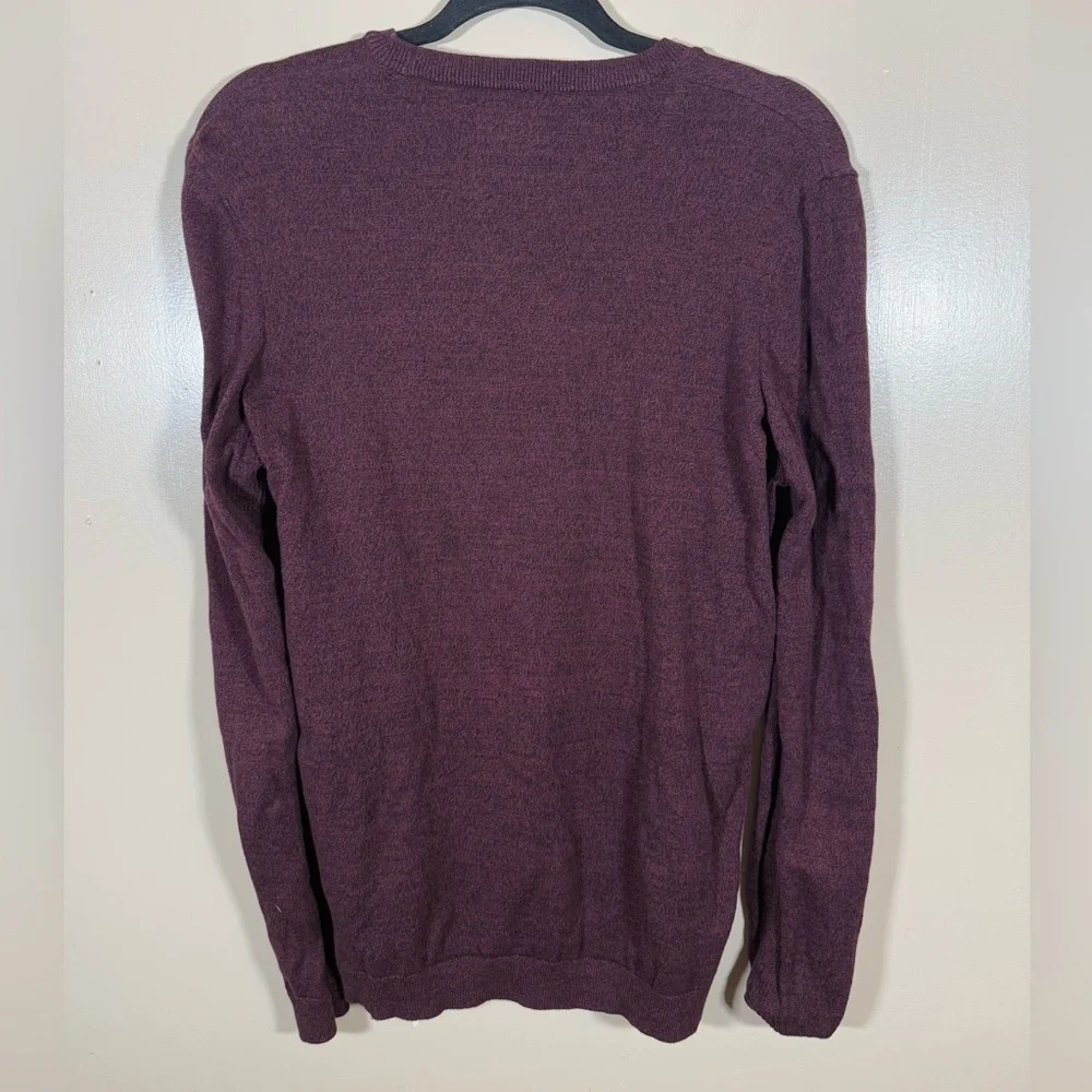 TOPMAN Crewneck Sweater Cotton Maroon Size Medium